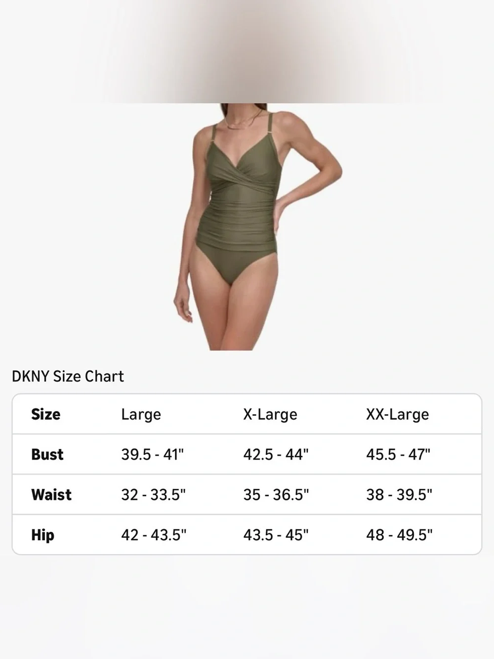 DKNY Women's One Piece Swimsuit Moss XXL brand new - Picture 4 of 8
